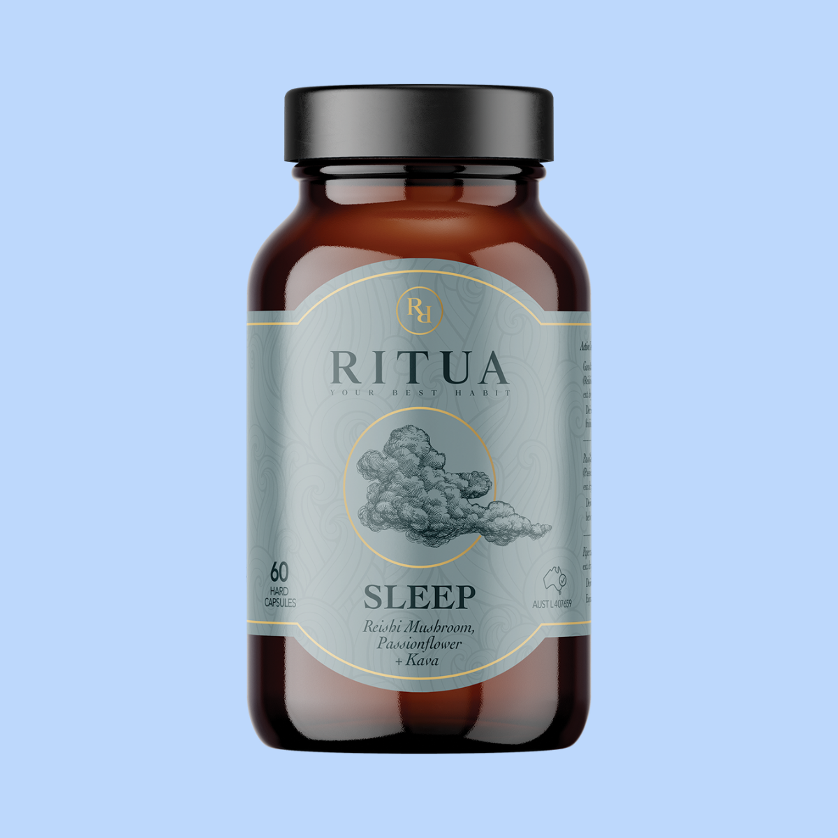 Ritua Sleep Reishi Mushroom Passionflower Kava 60 Caps